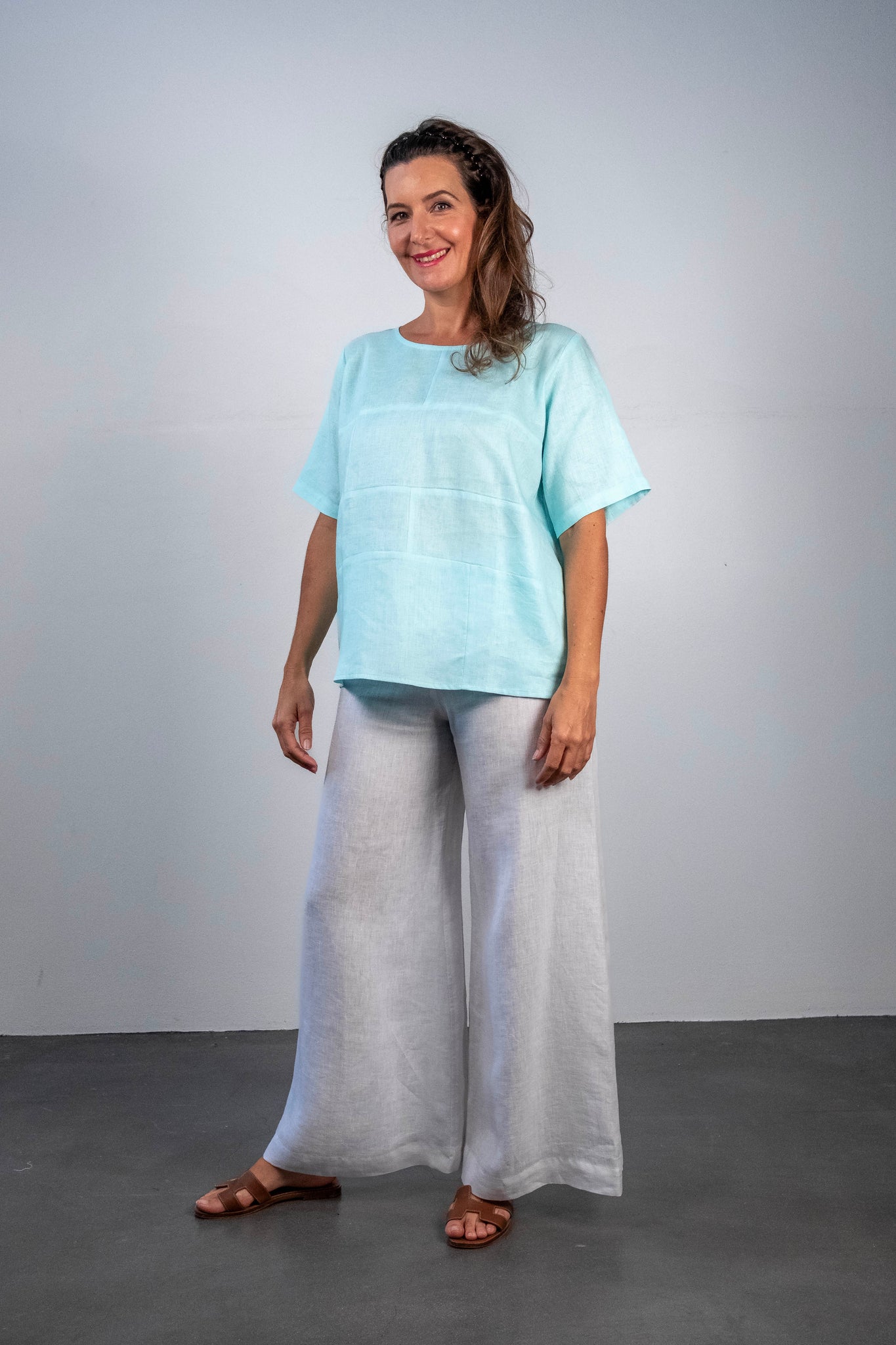 Primrose aqua linen