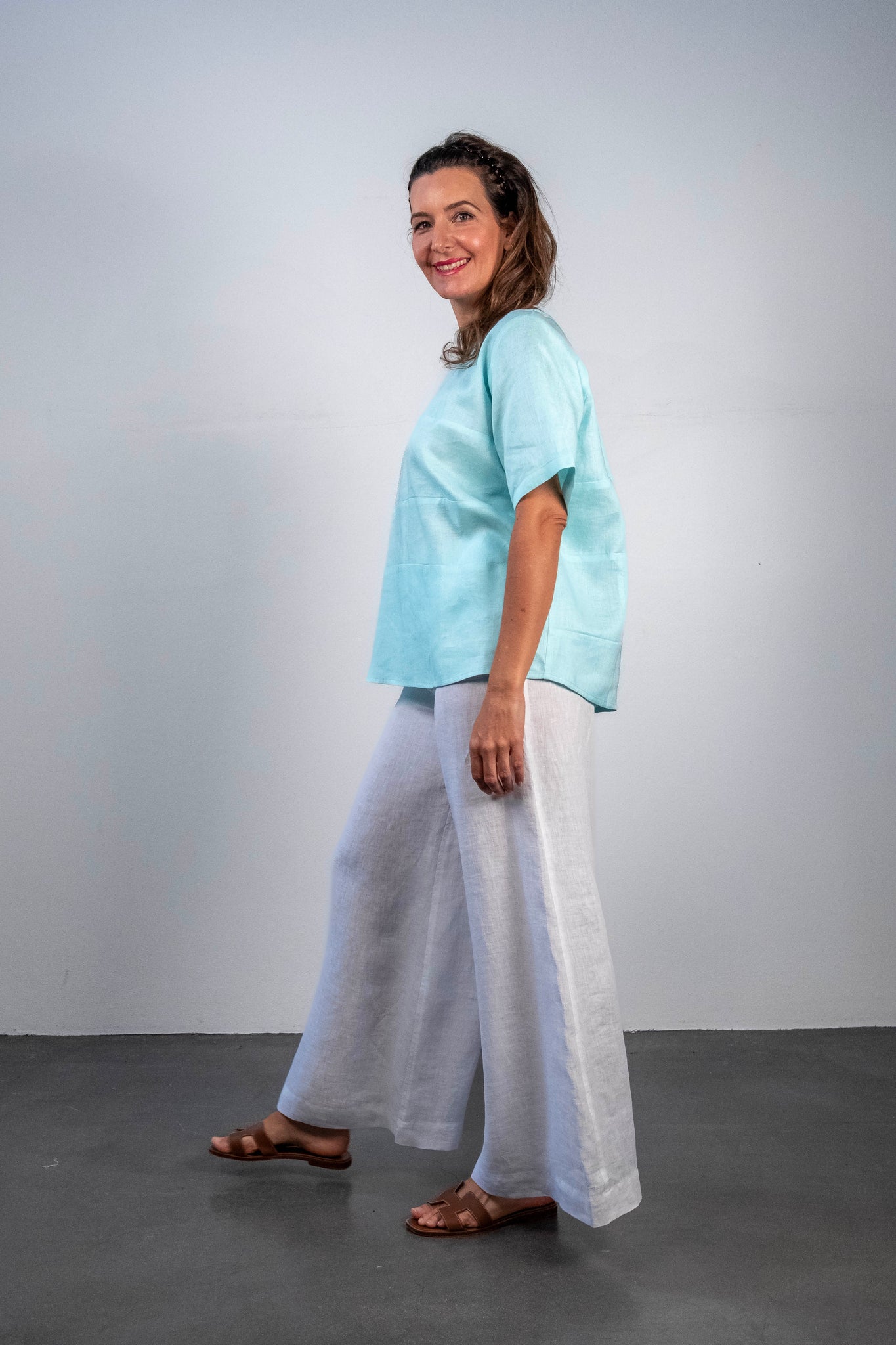 Primrose aqua linen
