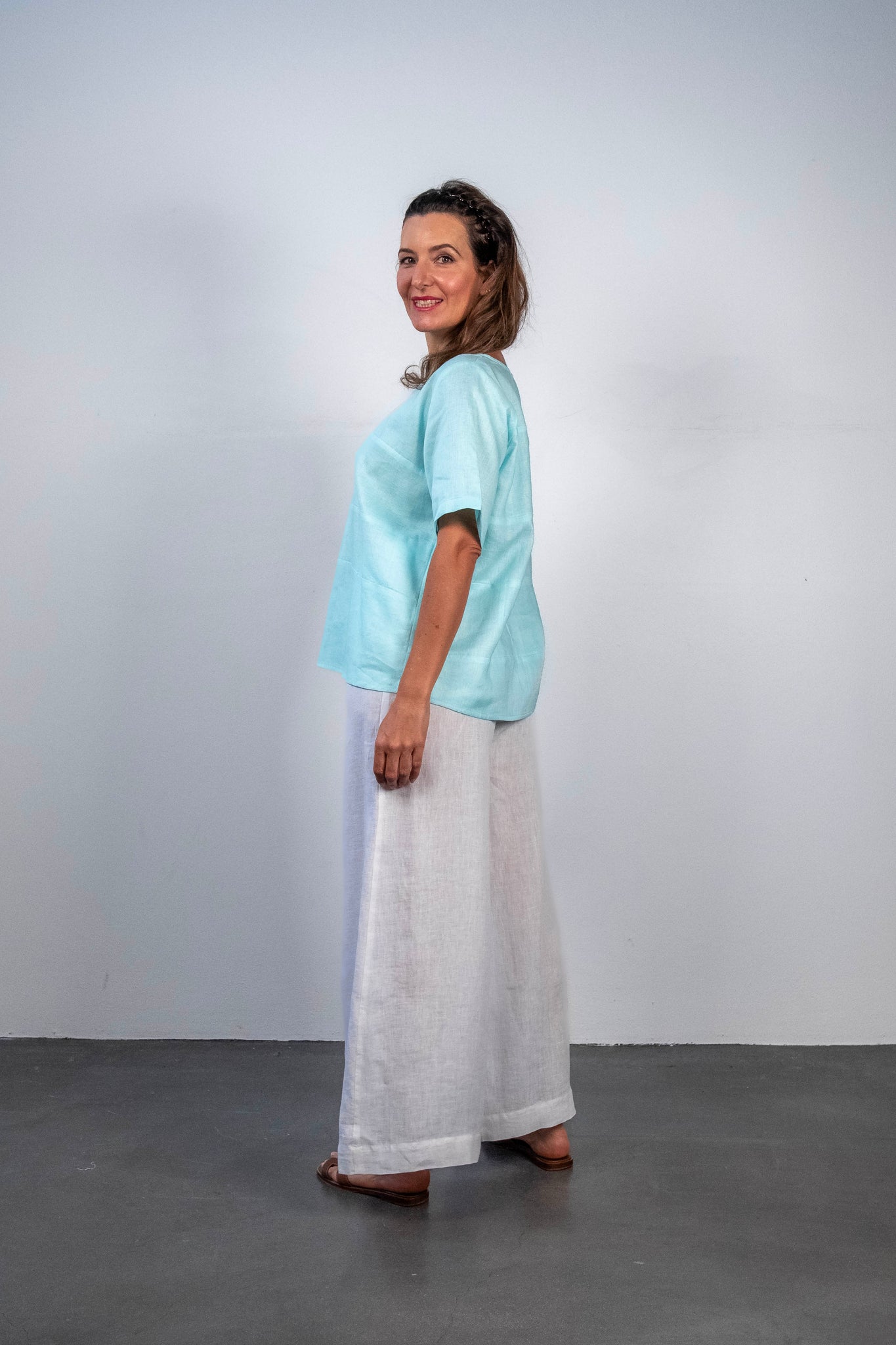 Primrose aqua linen