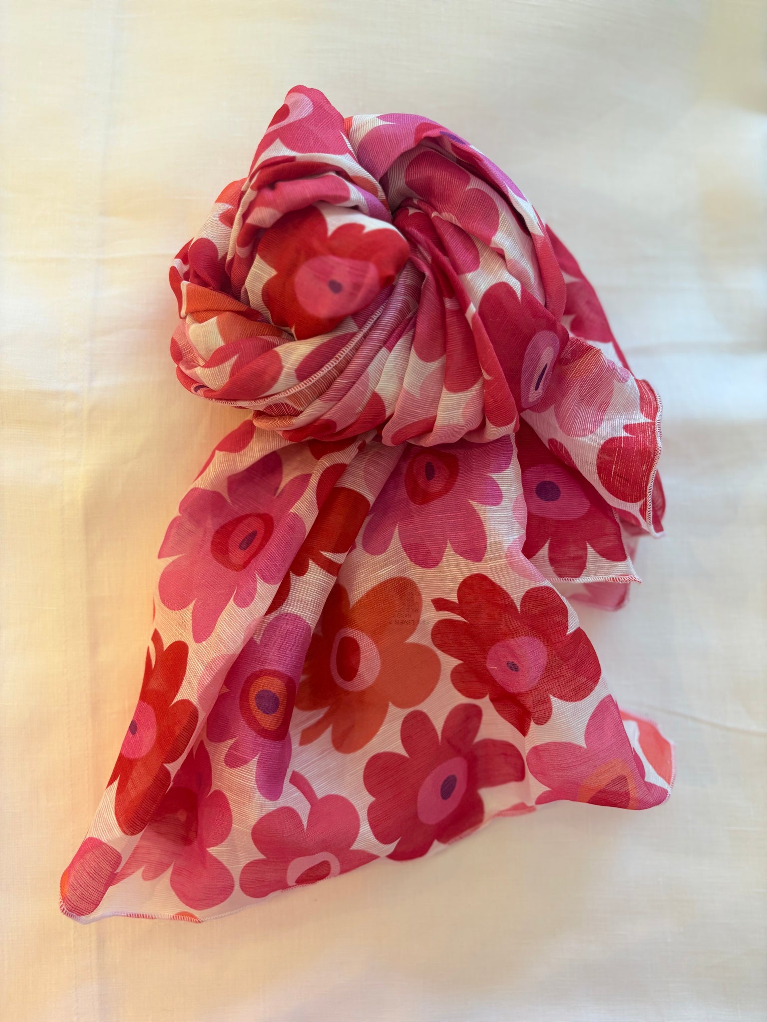 Scarf Linen Silk Flower Power