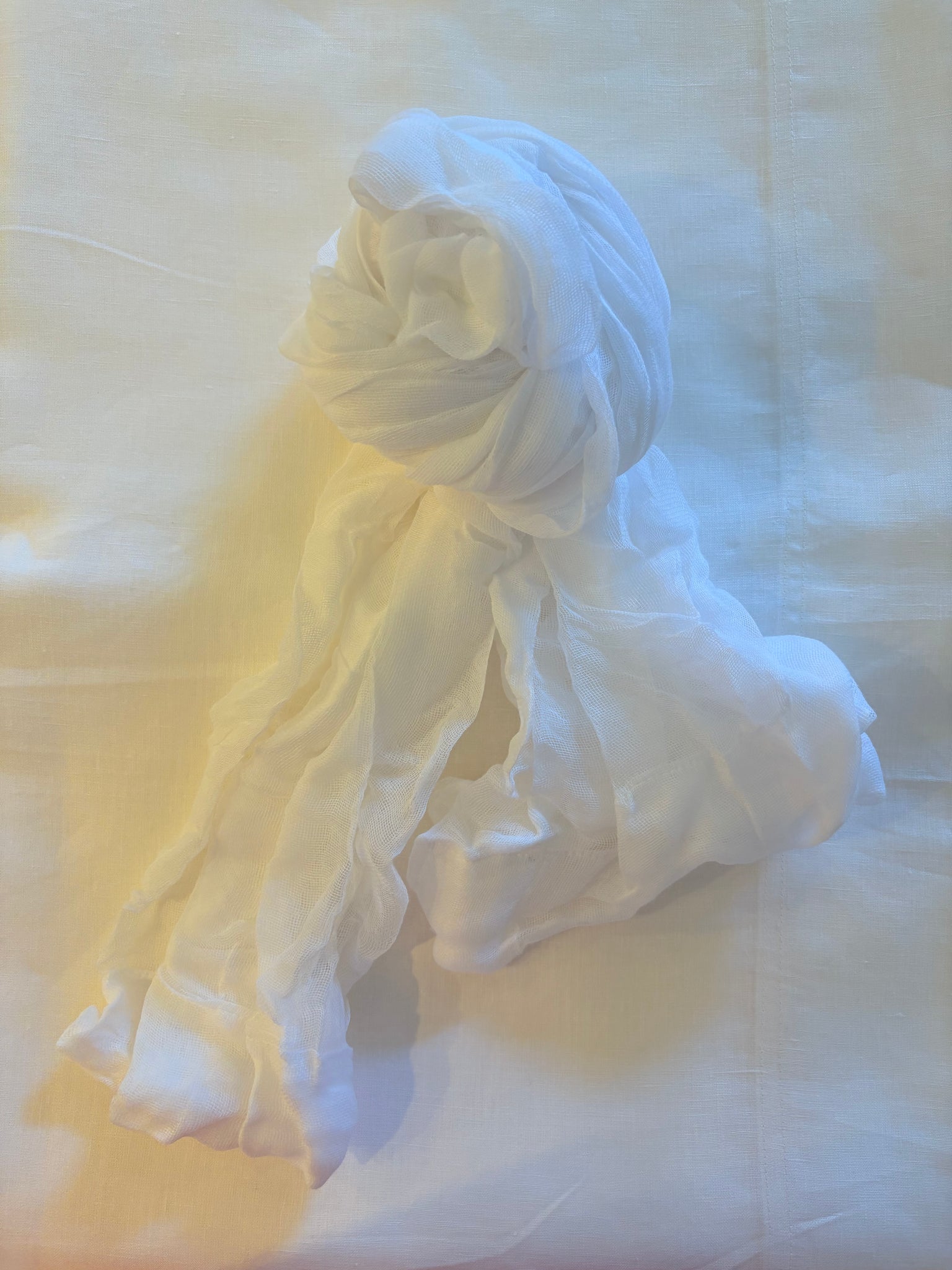 Scarf White Muslin
